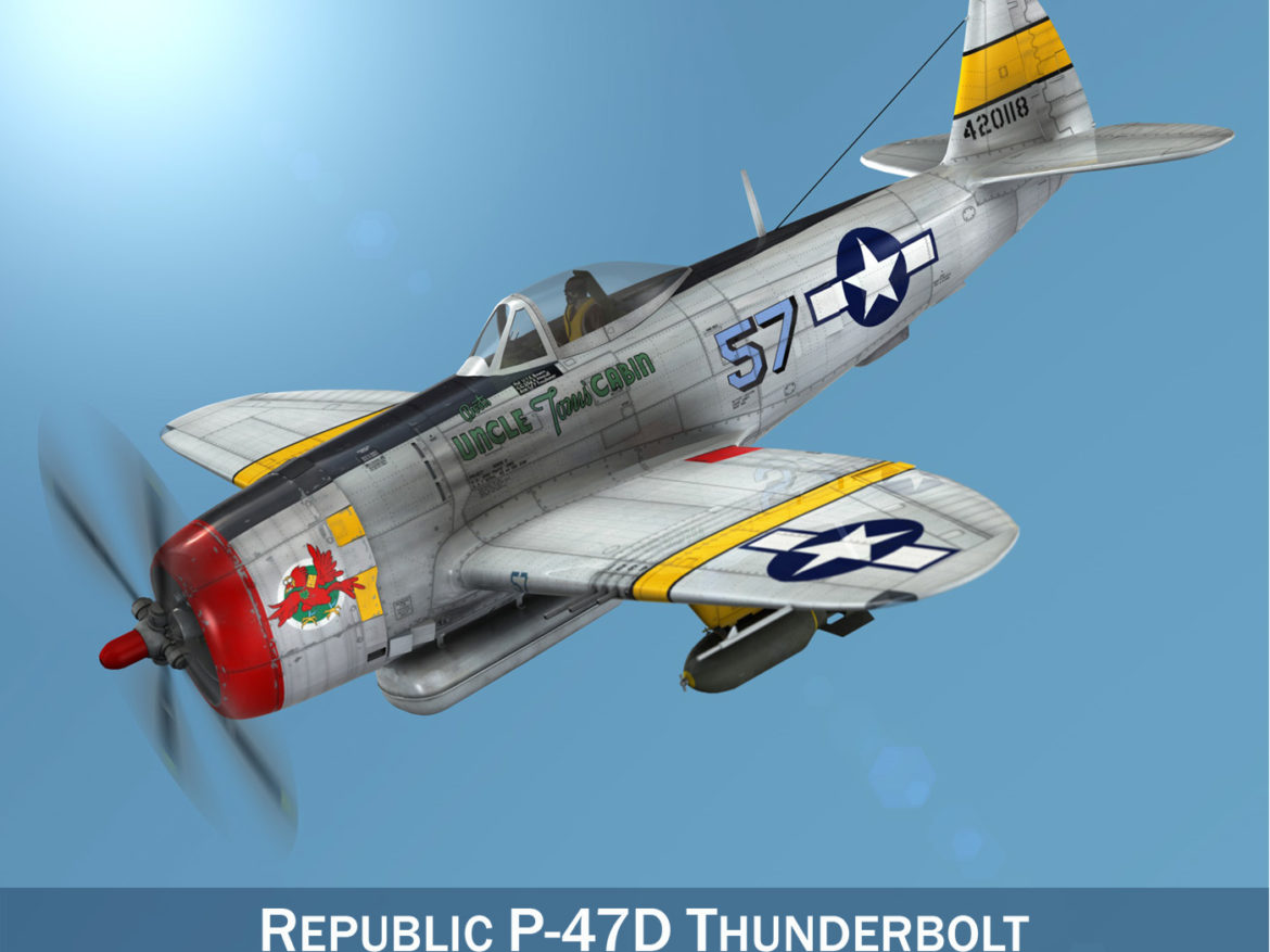 republic p-47d thunderbolt – uncle toms cabin 3d model 3ds c4d fbx lwo lw lws obj 266145