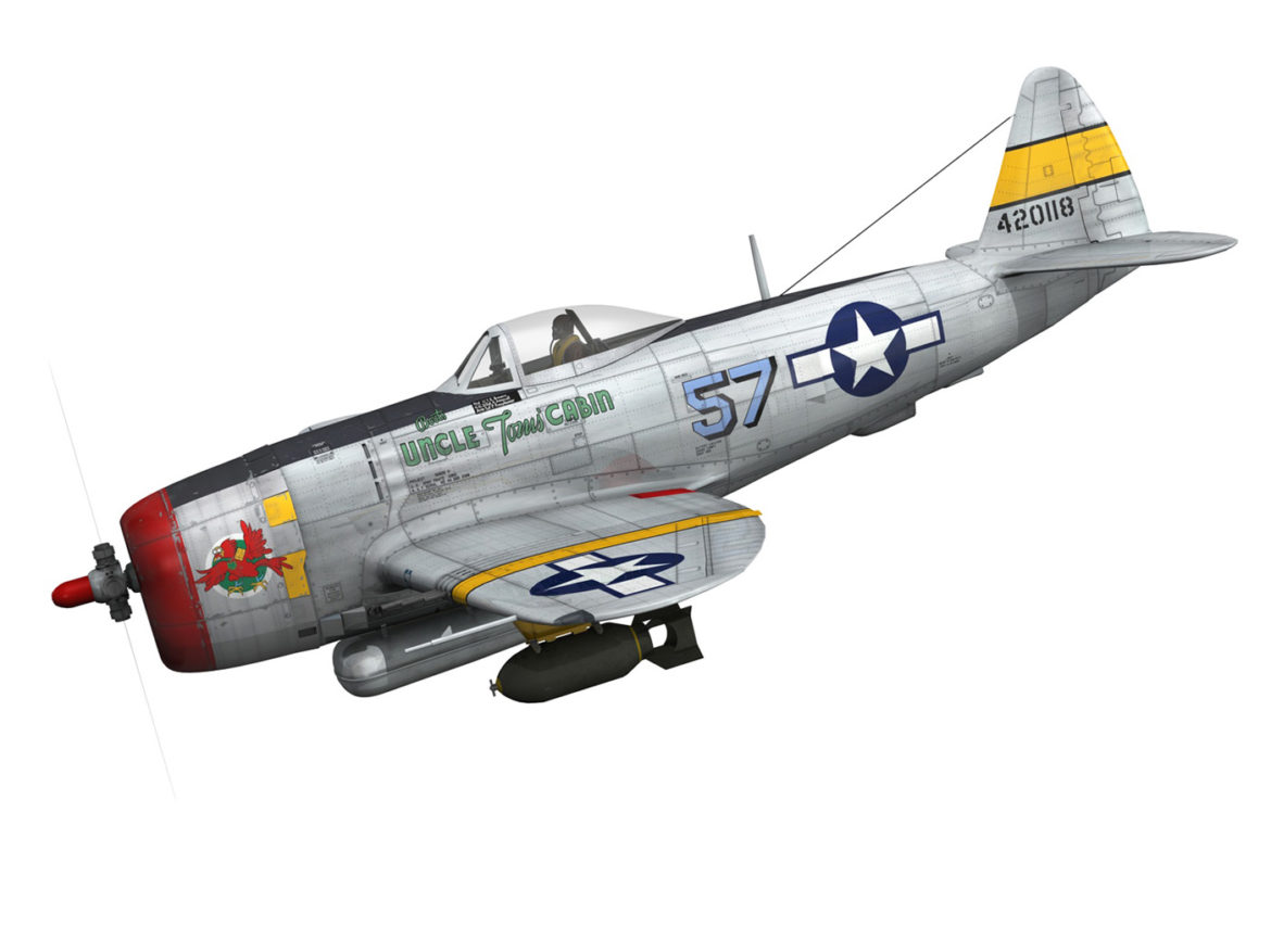 republic p-47d thunderbolt – uncle toms cabin 3d model 3ds c4d fbx lwo lw lws obj 266146