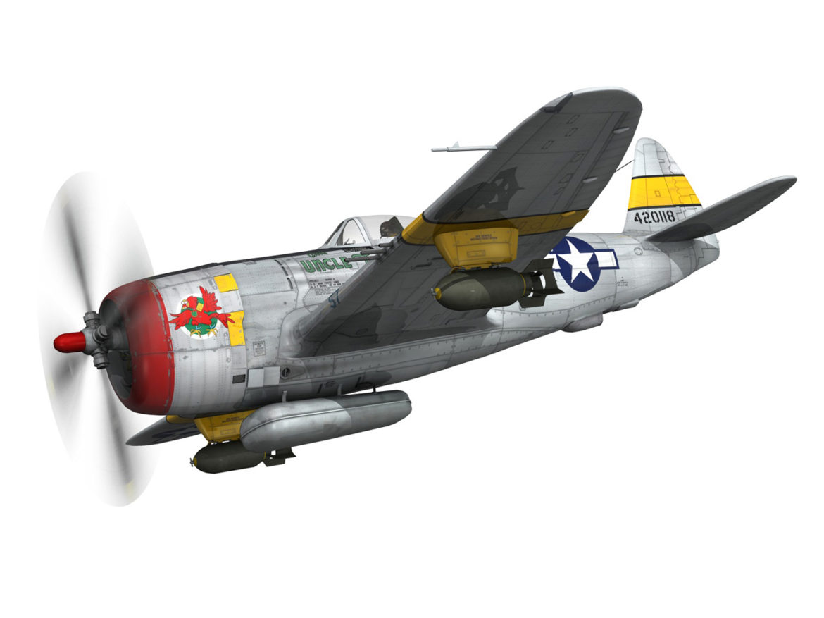 republic p-47d thunderbolt – uncle toms cabin 3d model 3ds c4d fbx lwo lw lws obj 266148