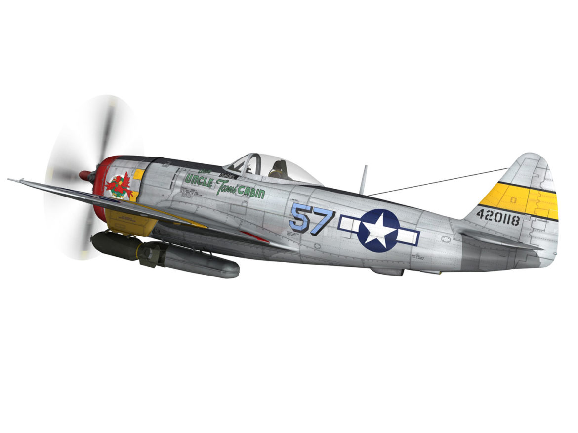 republic p-47d thunderbolt – uncle toms cabin 3d model 3ds c4d fbx lwo lw lws obj 266149