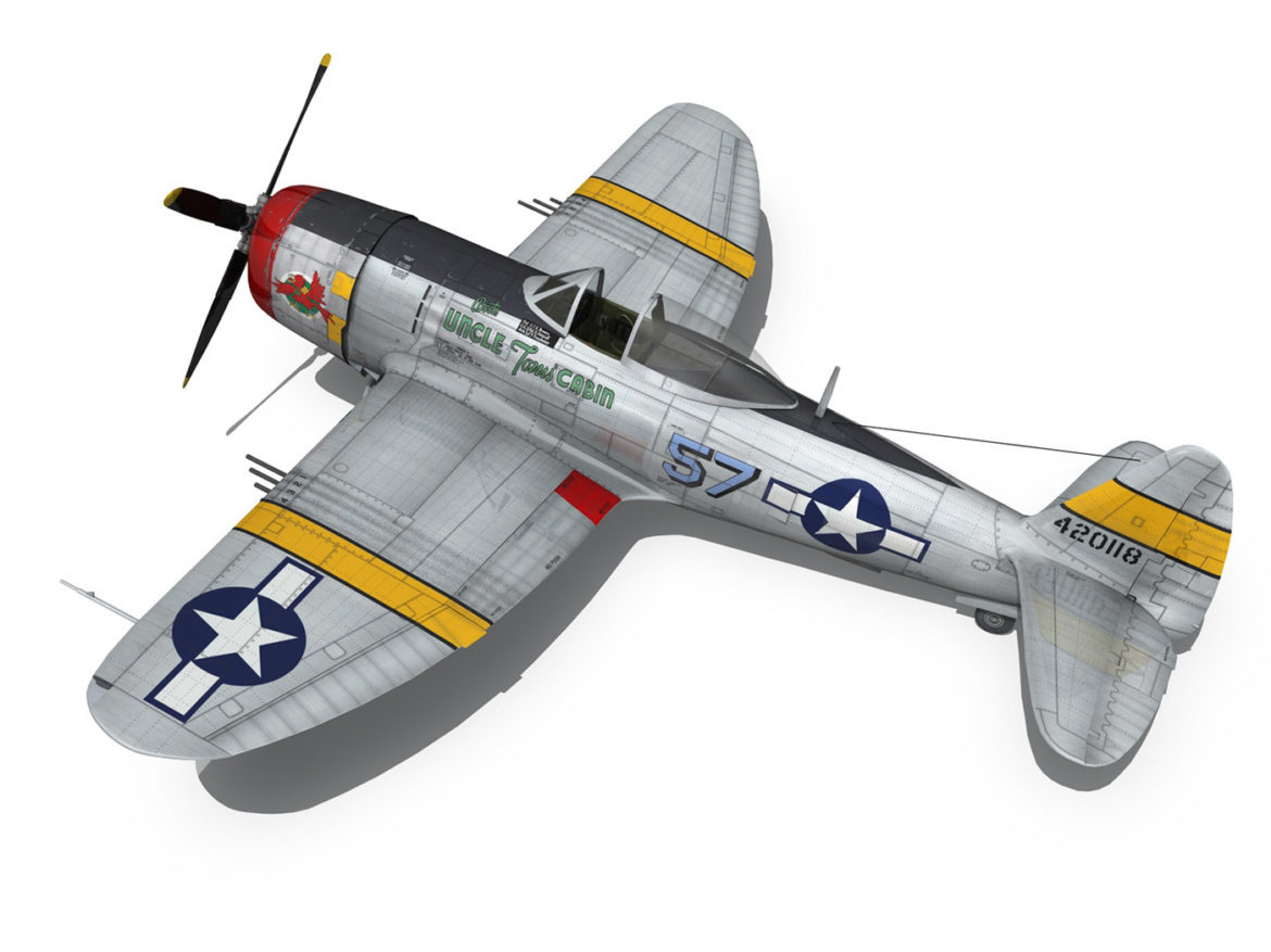 republic p-47d thunderbolt – uncle toms cabin 3d model 3ds c4d fbx lwo lw lws obj 266155