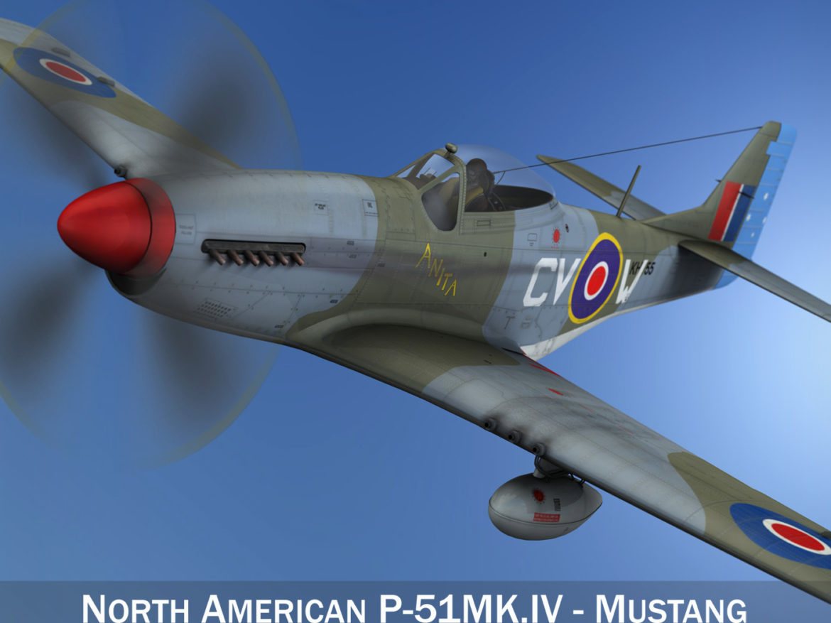 north american p-51k mustang mk.iv – anita – raaf 3d model fbx lwo lw lws obj c4d 266214