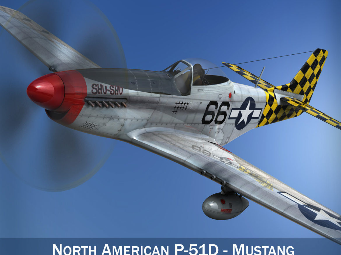 north american p-51d mustang – shu shu 3d model fbx lwo lw lws obj c4d 266237