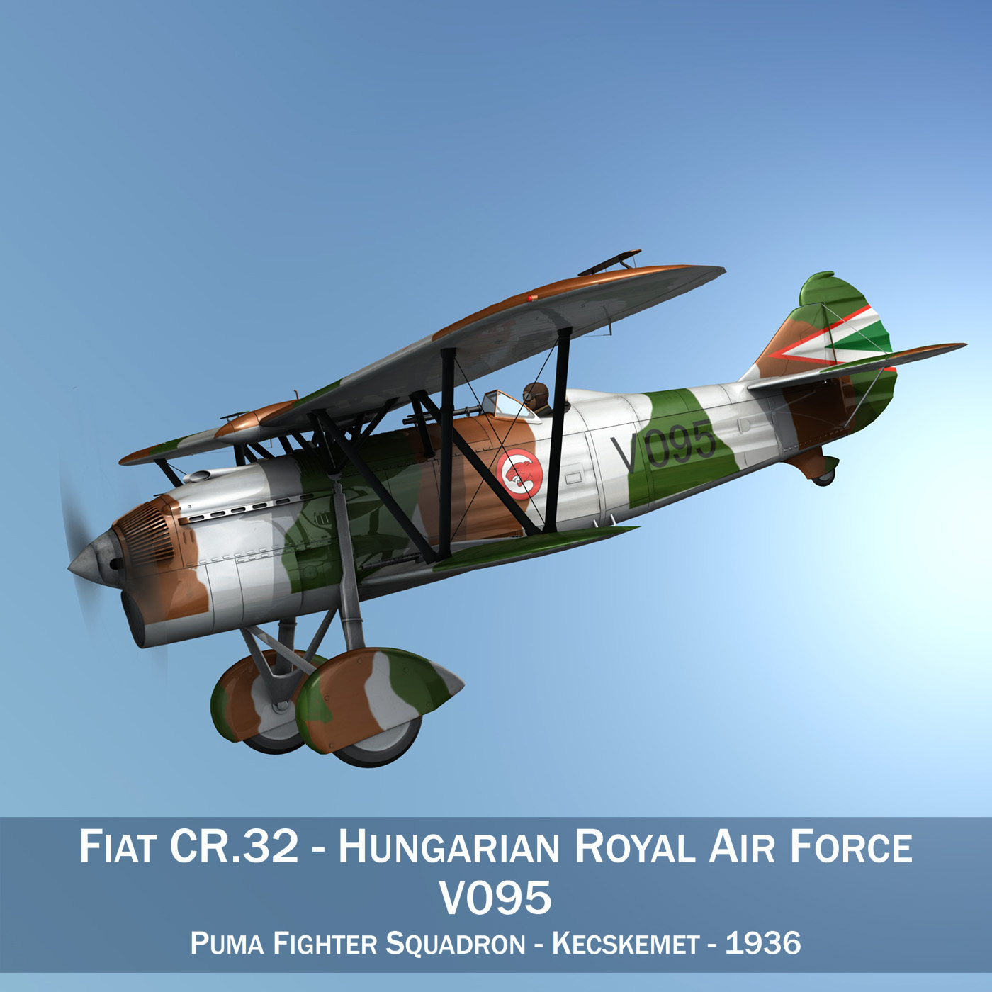 fiat cr.32 – hungarian royal air force – v095 3d model fbx lwo lw lws obj c4d 266272