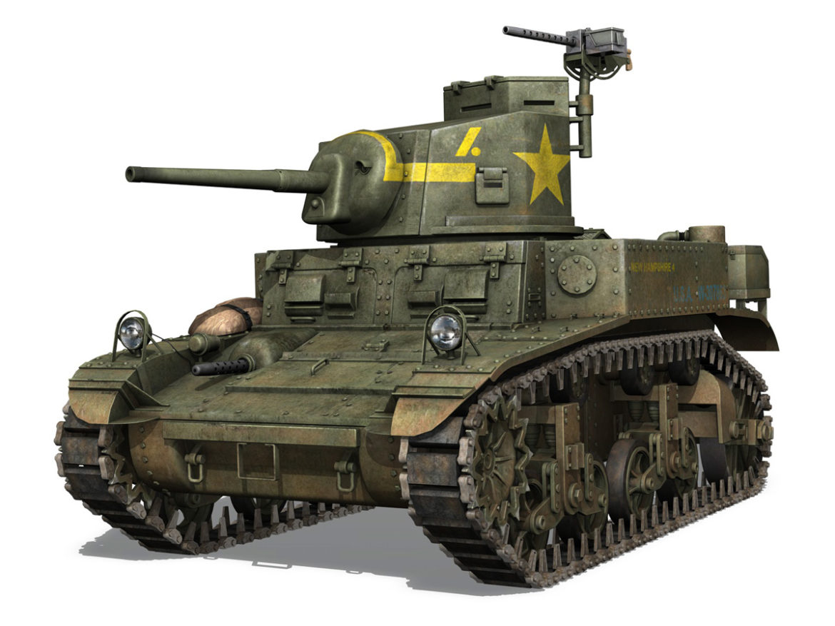 m3 light tank stuart – new hampshire 4 3d model 3ds c4d fbx lwo lw lws obj 266374