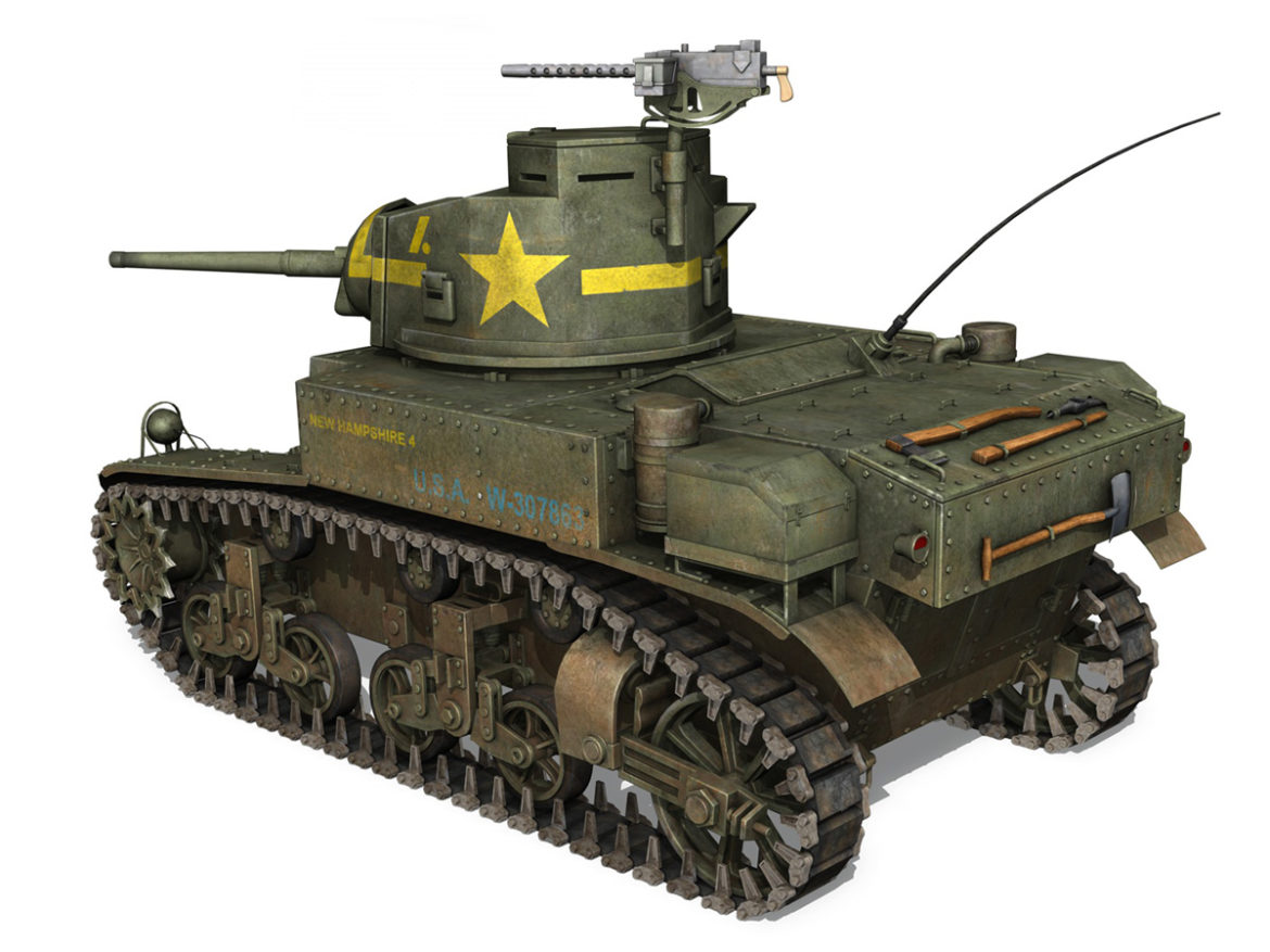 m3 light tank stuart – new hampshire 4 3d model 3ds c4d fbx lwo lw lws obj 266376