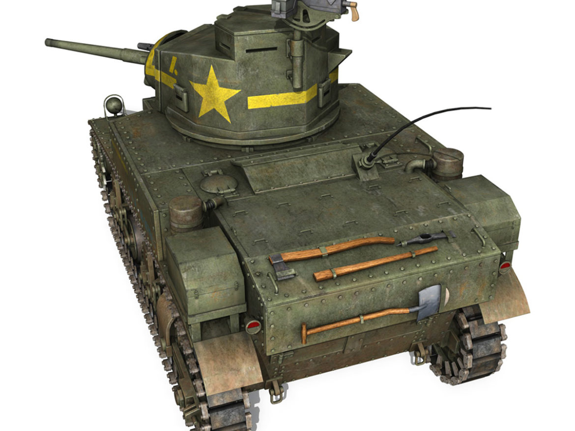 m3 light tank stuart – new hampshire 4 3d model 3ds c4d fbx lwo lw lws obj 266377