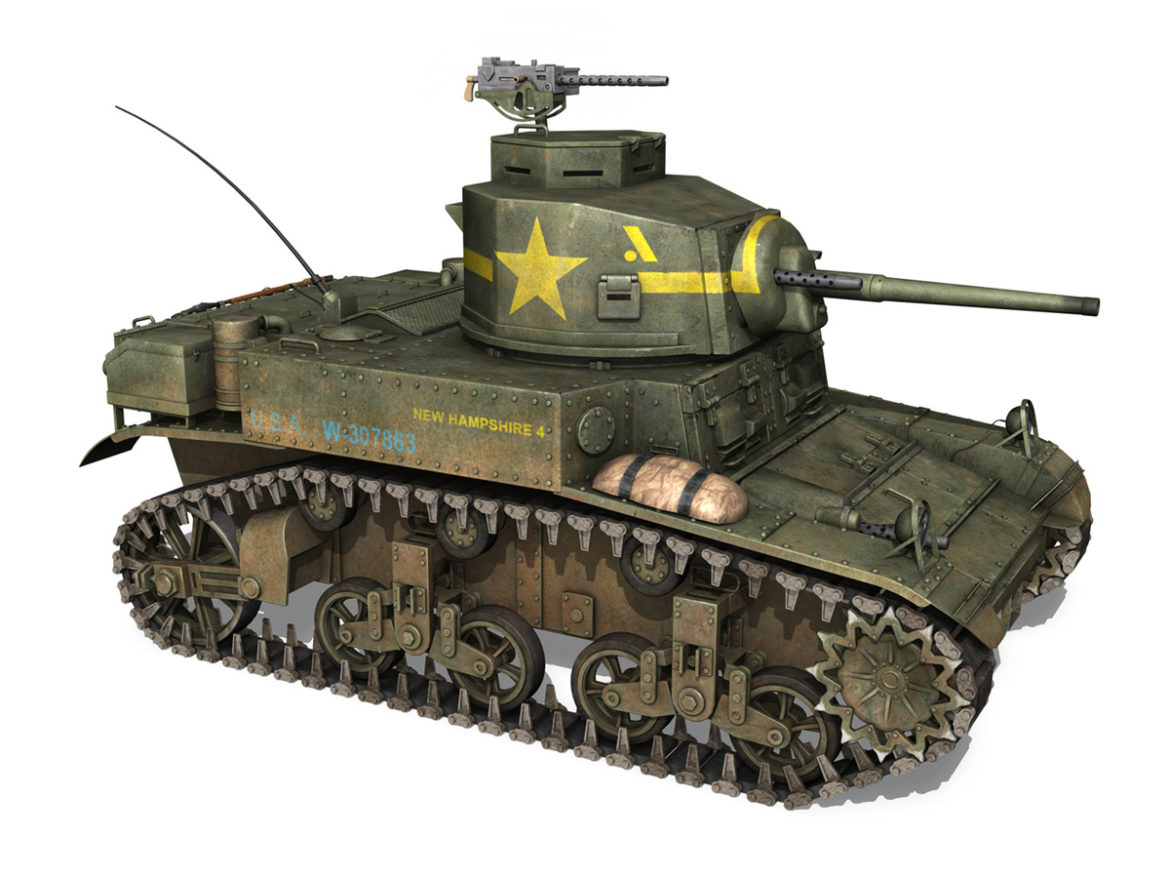 m3 light tank stuart – new hampshire 4 3d model 3ds c4d fbx lwo lw lws obj 266379