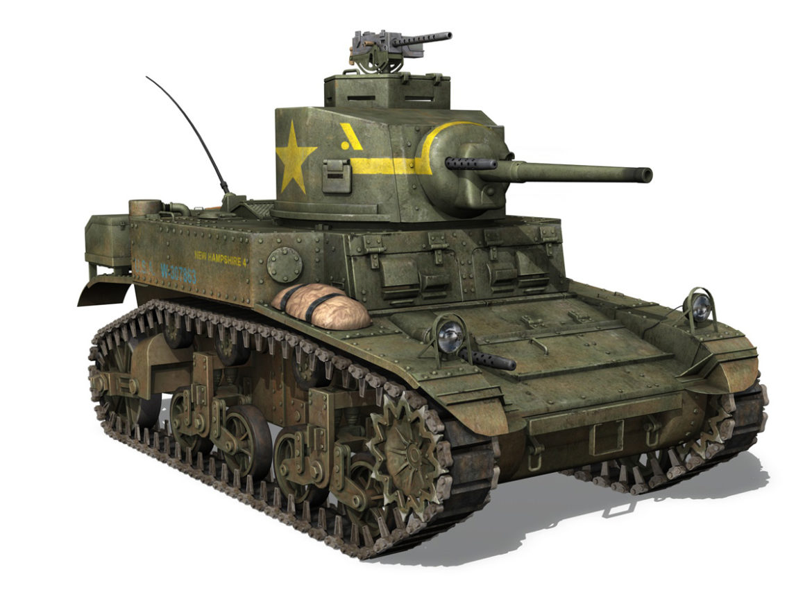 m3 light tank stuart – new hampshire 4 3d model 3ds c4d fbx lwo lw lws obj 266380