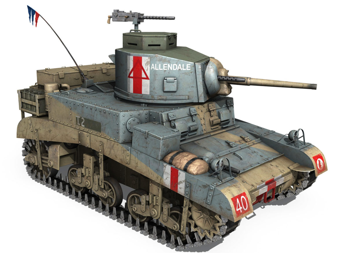 m3 light tank honey – allendale 3d model 3ds fbx lwo lw lws obj c4d 266397