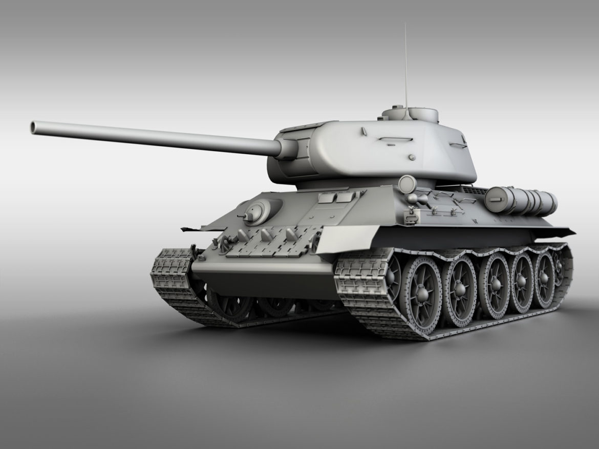 t-34 85 – soviet medium tank 3d model 3ds fbx lwo lw lws obj c4d 266408