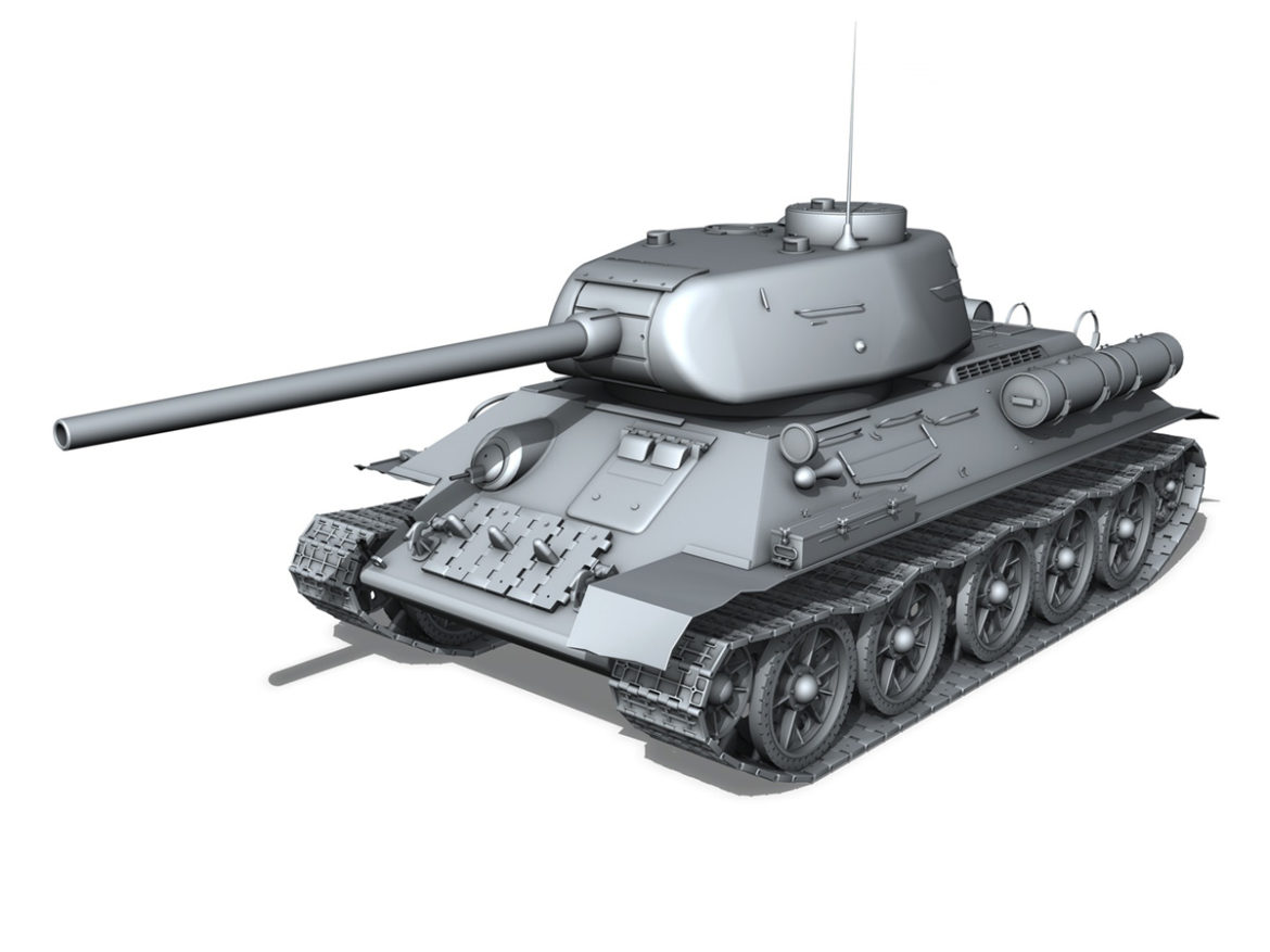 t-34 85 – soviet medium tank 3d model 3ds fbx lwo lw lws obj c4d 266409