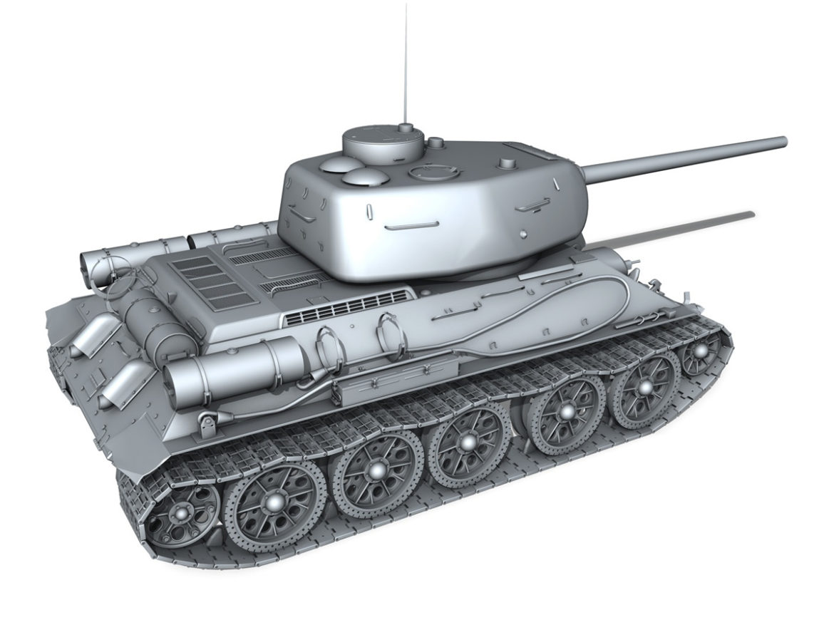 t-34 85 – soviet medium tank 3d model 3ds fbx lwo lw lws obj c4d 266413
