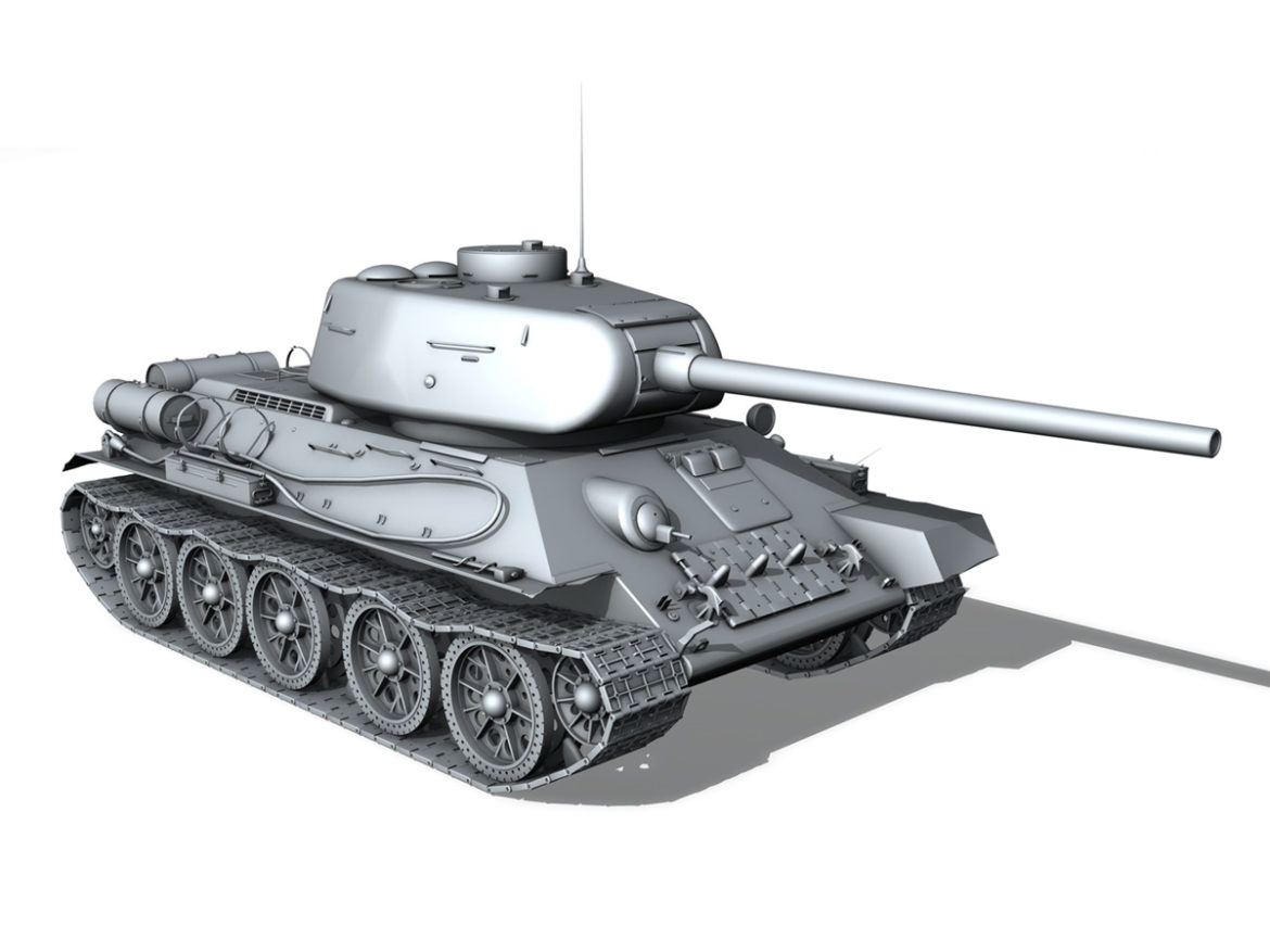 t-34 85 – soviet medium tank 3d model 3ds fbx lwo lw lws obj c4d 266414