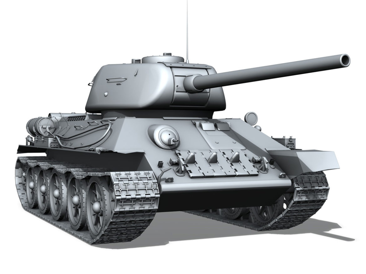 t-34 85 – soviet medium tank 3d model 3ds fbx lwo lw lws obj c4d 266415