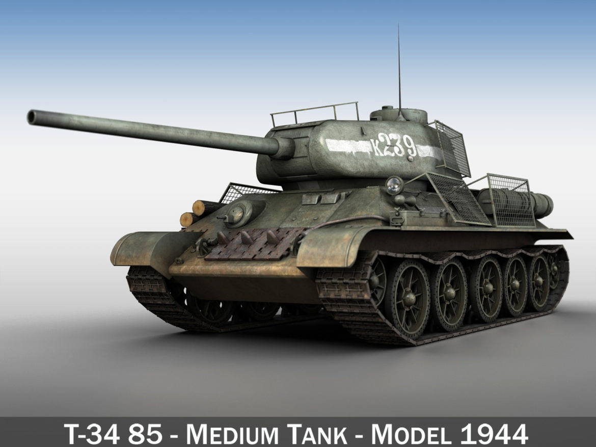 t-34 85 – soviet medium tank – 239 3d model 3ds c4d obj lwo lw lws 266423