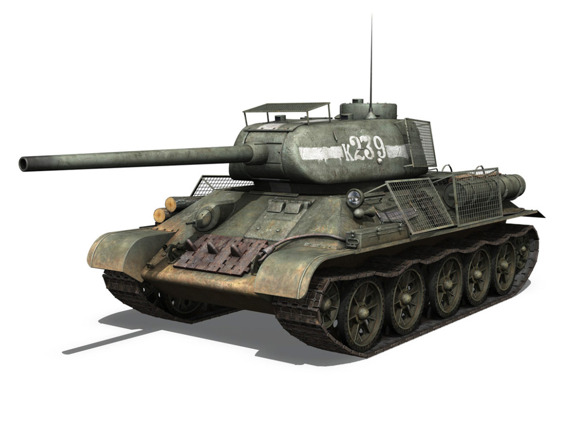 t-34 85 – soviet medium tank – 239 3d model 3ds c4d obj lwo lw lws 266424