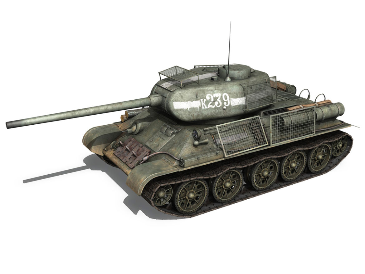 t-34 85 – soviet medium tank – 239 3d model 3ds c4d obj lwo lw lws 266425
