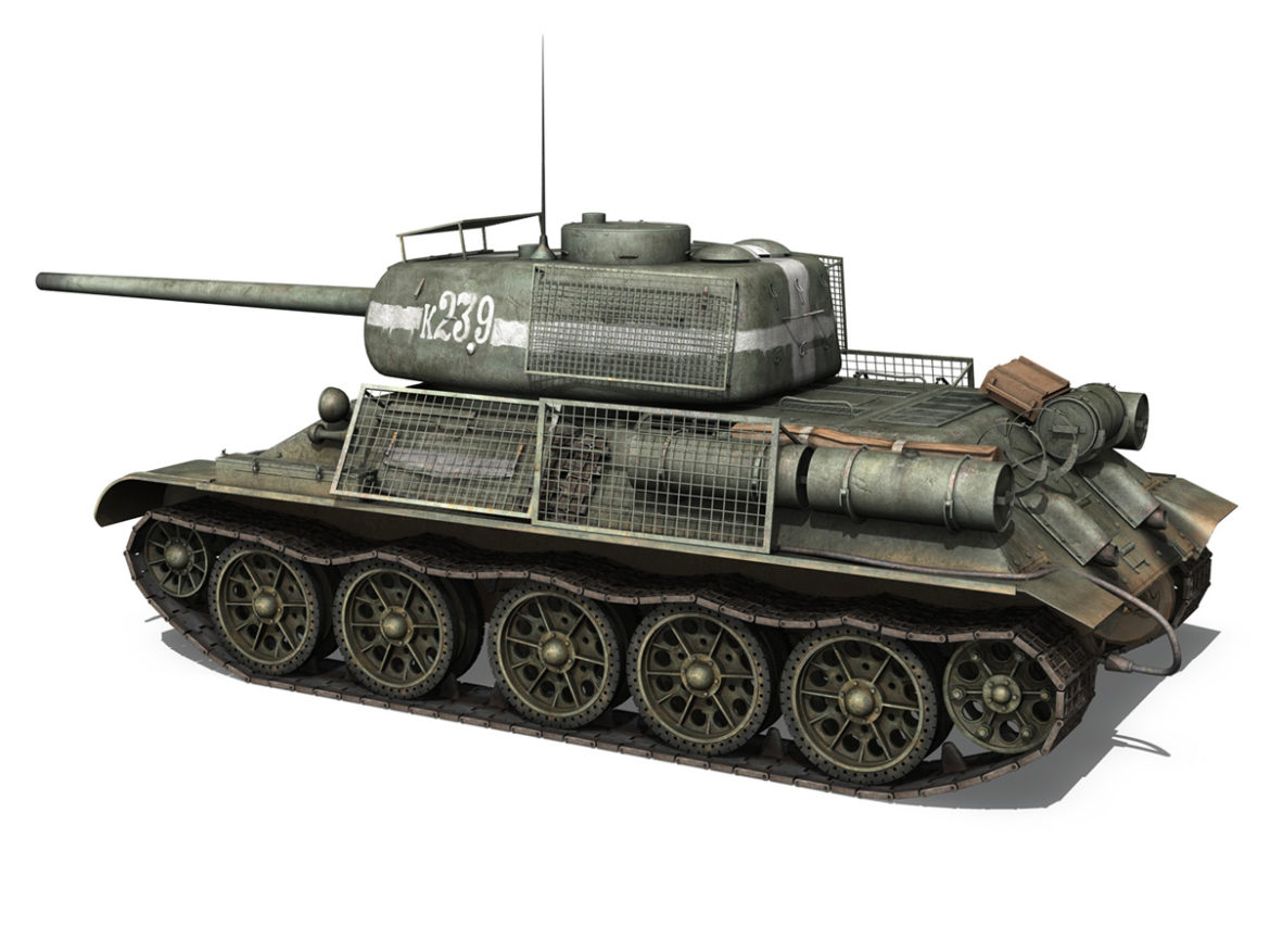 t-34 85 – soviet medium tank – 239 3d model 3ds c4d obj lwo lw lws 266426