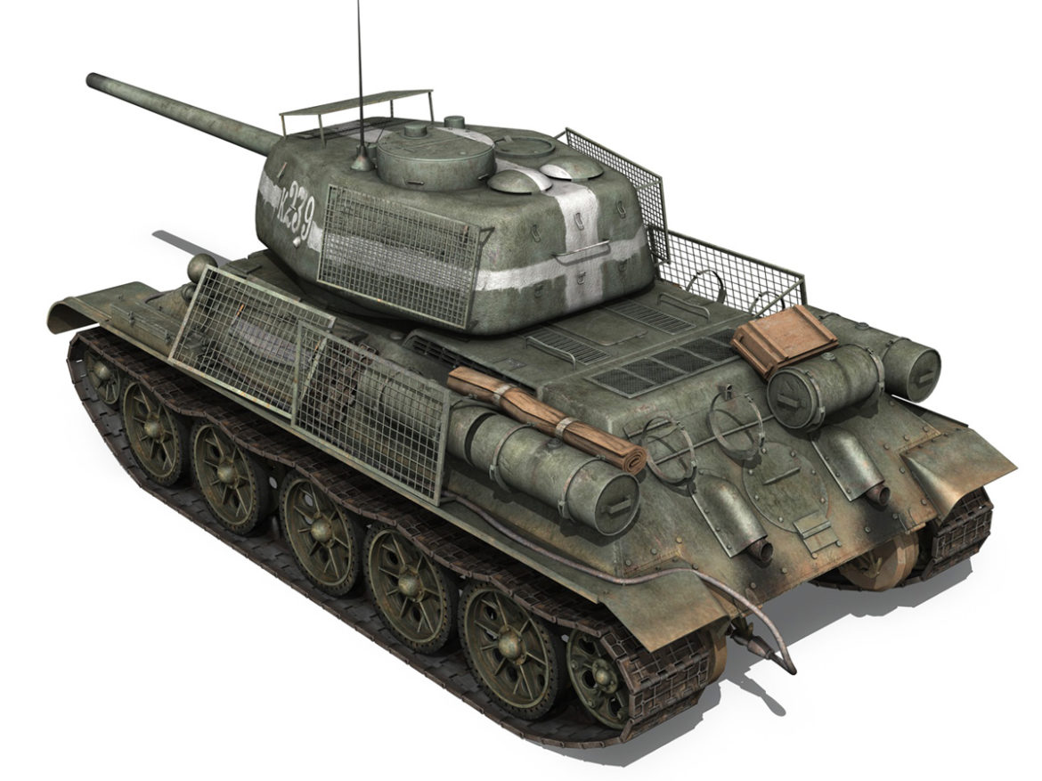 t-34 85 – soviet medium tank – 239 3d model 3ds c4d obj lwo lw lws 266427
