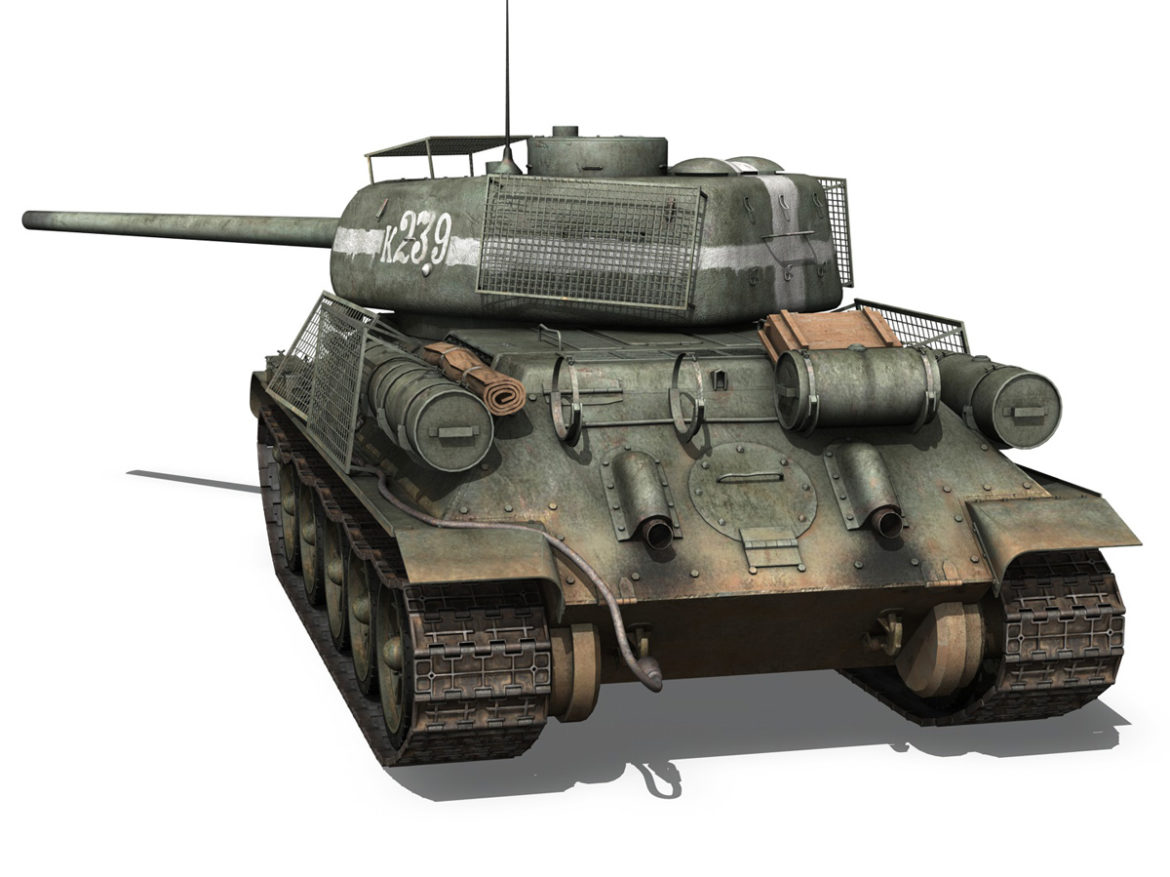 t-34 85 – soviet medium tank – 239 3d model 3ds c4d obj lwo lw lws 266428