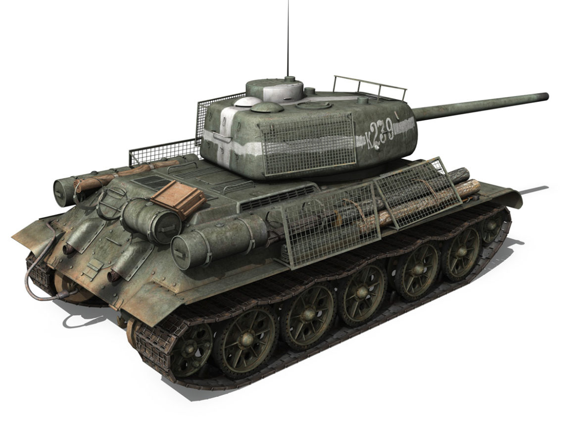 t-34 85 – soviet medium tank – 239 3d model 3ds c4d obj lwo lw lws 266429