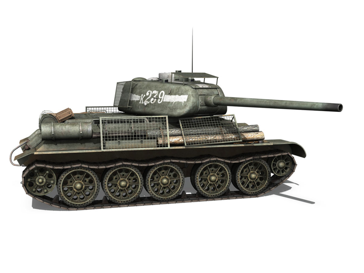 t-34 85 – soviet medium tank – 239 3d model 3ds c4d obj lwo lw lws 266430