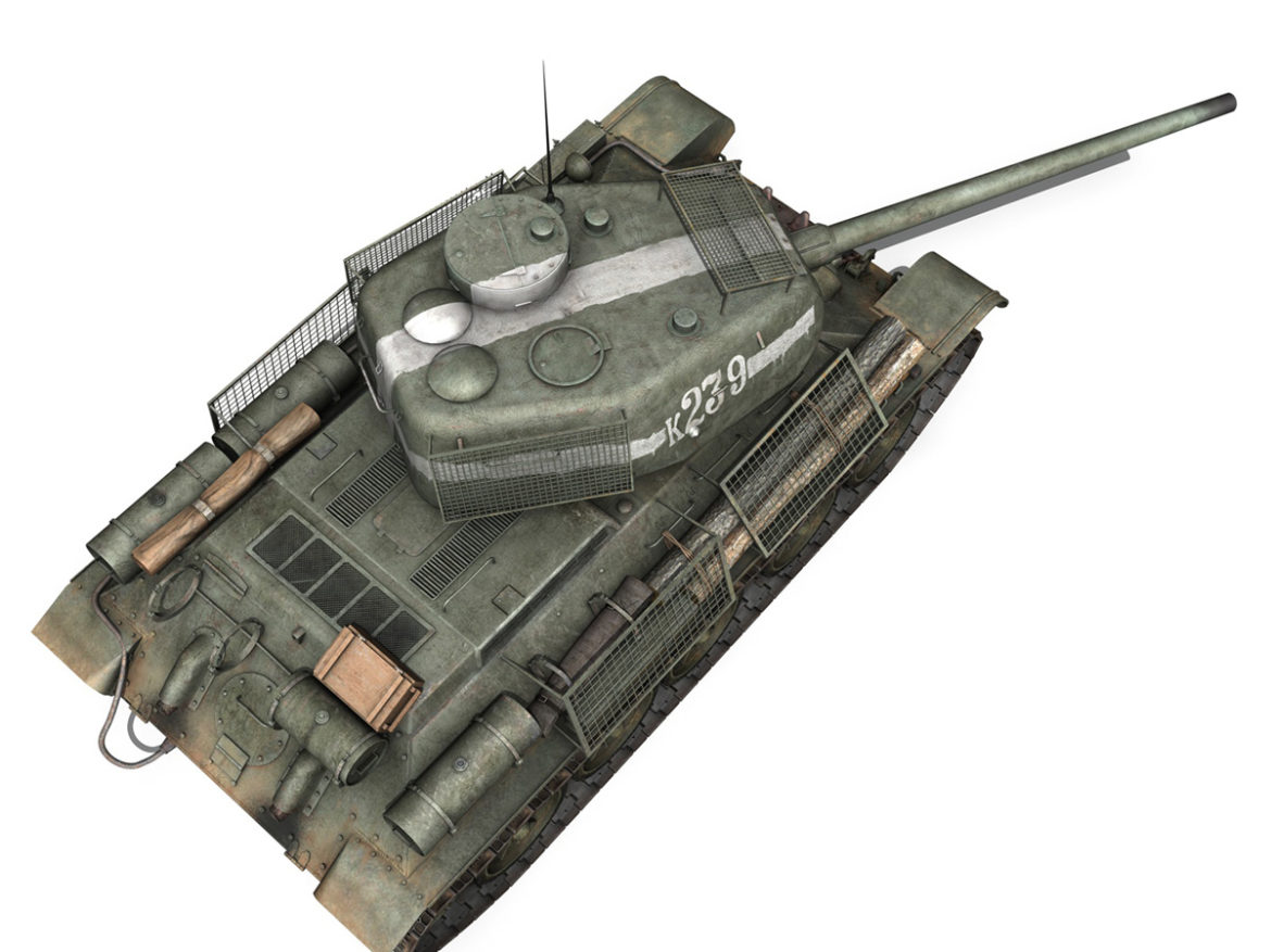 t-34 85 – soviet medium tank – 239 3d model 3ds c4d obj lwo lw lws 266433