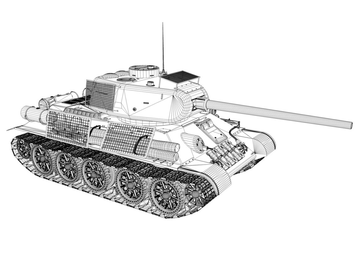 t-34 85 – soviet medium tank – 239 3d model 3ds c4d obj lwo lw lws 266435