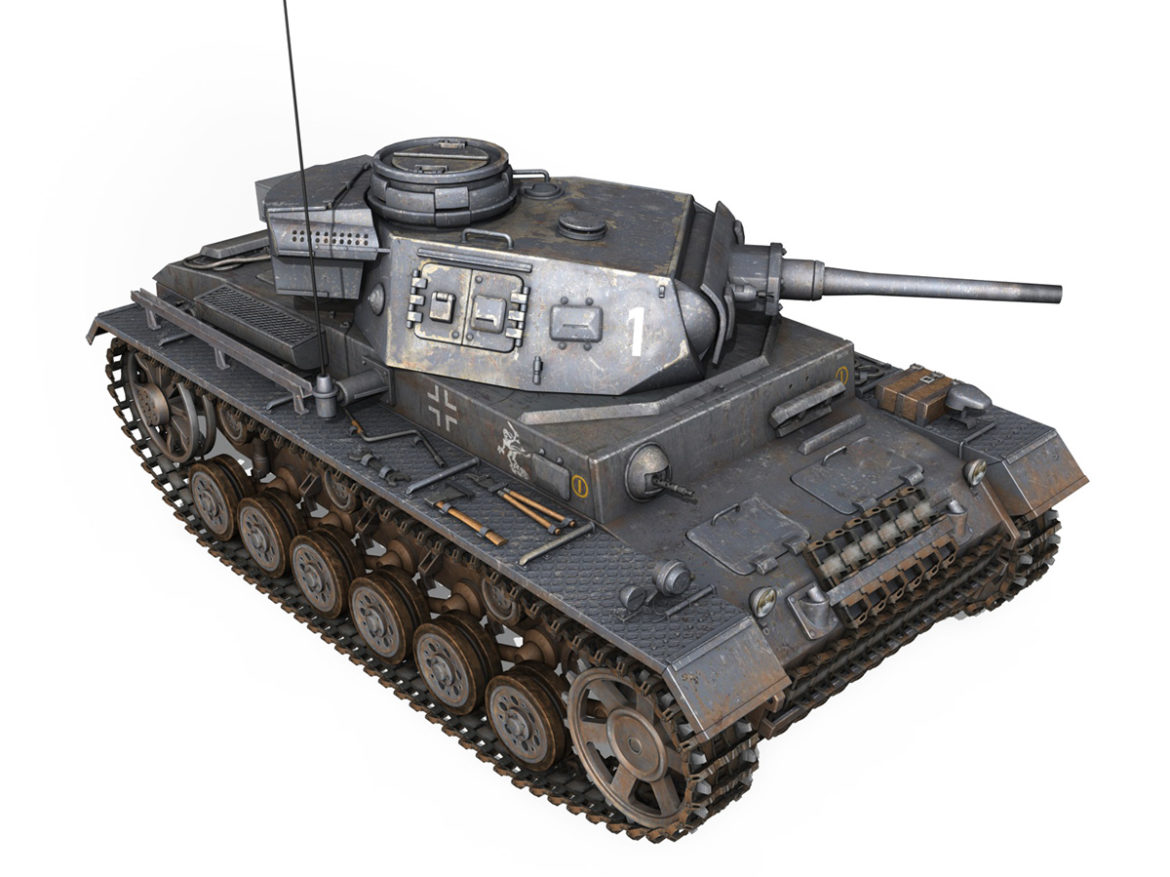 pzkpfw iii – panzer 3 – ausf.j – 1k 3d model lwo lw lws obj c4d 3ds fbx 266451