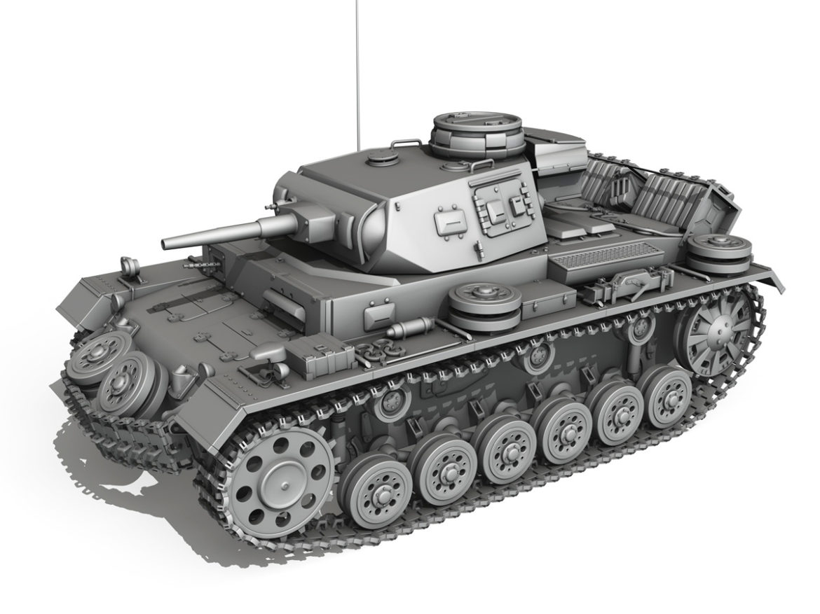 pzkpfw iii – panzer 3 – ausf.g – dak – 211 3d model 3ds c4d fbx lwo lw lws obj 266473