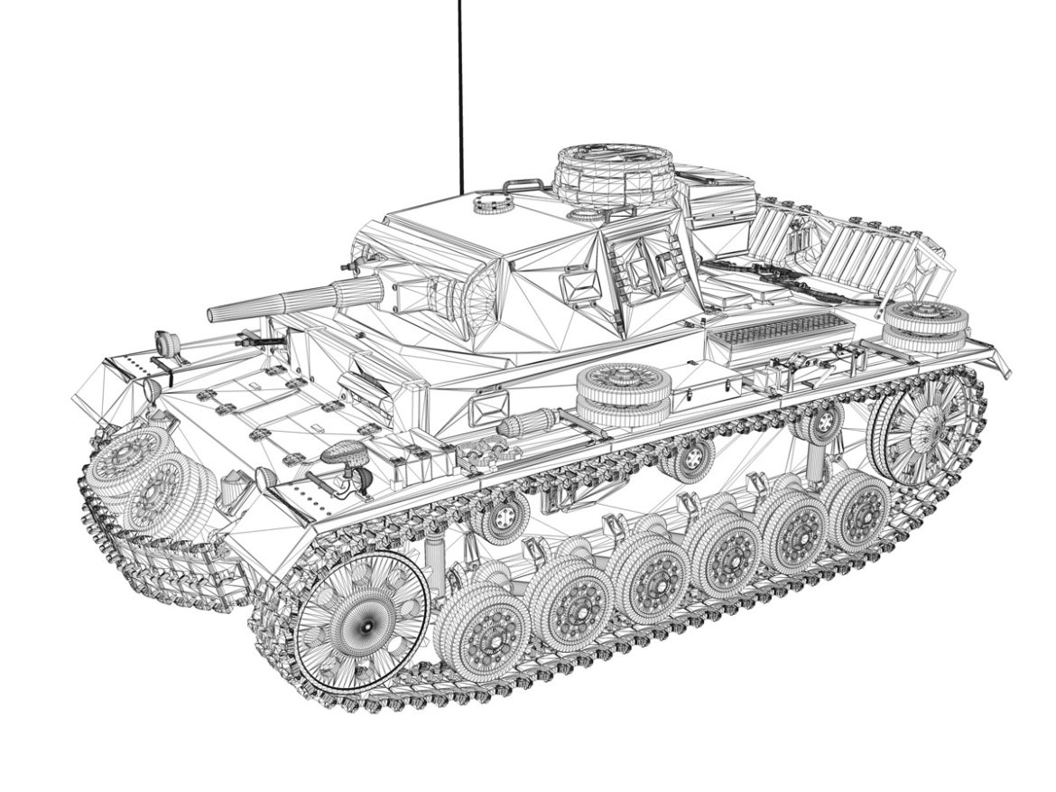 pzkpfw iii – panzer 3 – ausf.g – dak – 211 3d model 3ds c4d fbx lwo lw lws obj 266474