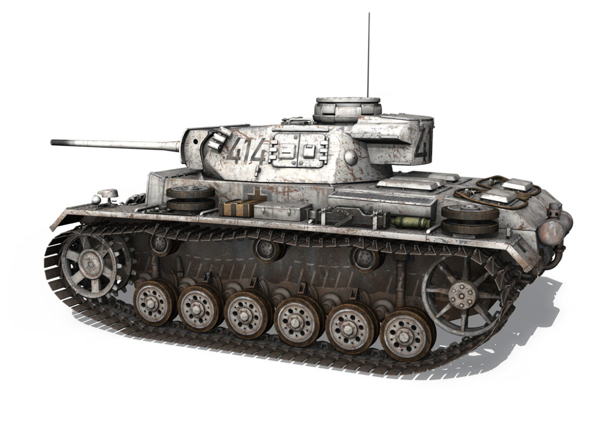 pzkpfw iii – panzer 3 – ausf.m – 414 3d model 3ds obj c4d lwo lw lws 266490