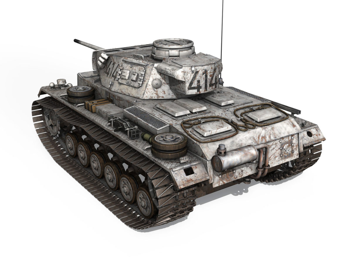 pzkpfw iii – panzer 3 – ausf.m – 414 3d model 3ds obj c4d lwo lw lws 266491