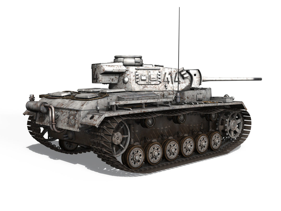 pzkpfw iii – panzer 3 – ausf.m – 414 3d model 3ds obj c4d lwo lw lws 266492
