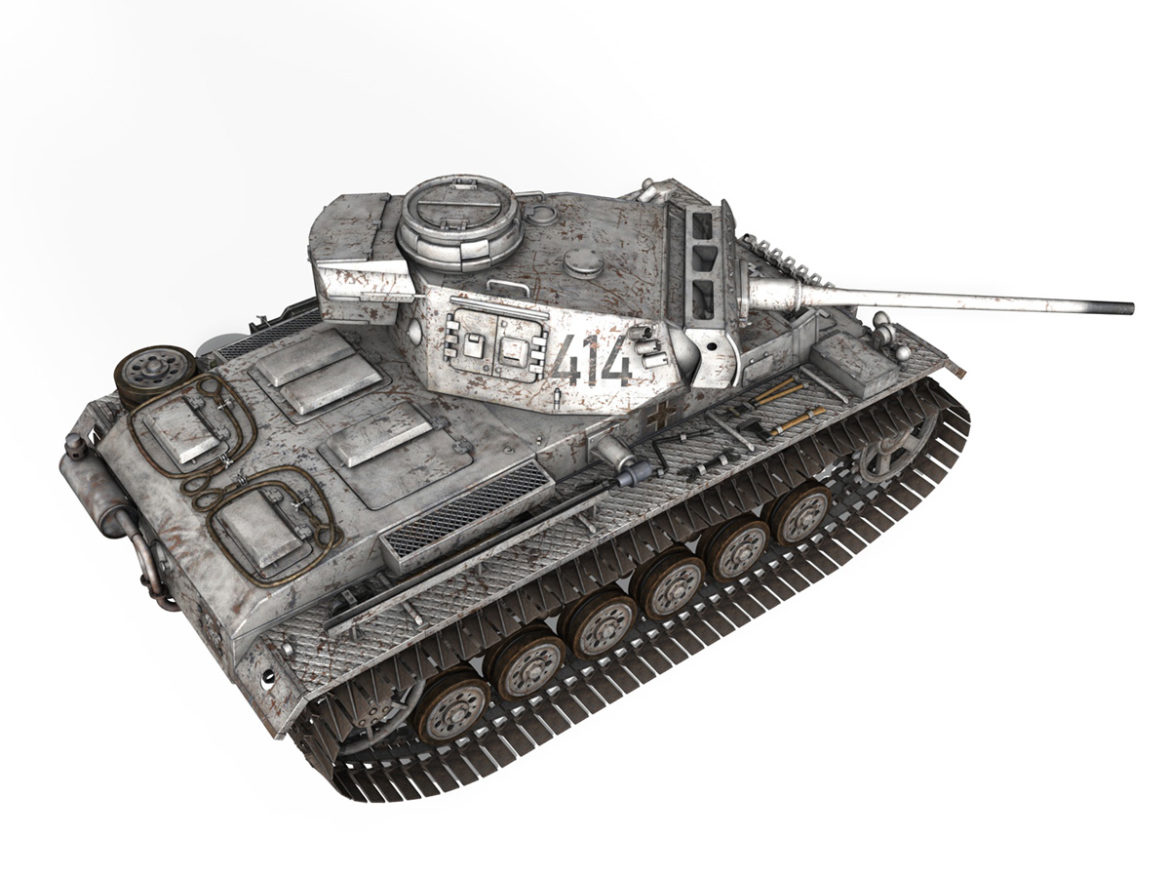 pzkpfw iii – panzer 3 – ausf.m – 414 3d model 3ds obj c4d lwo lw lws 266493