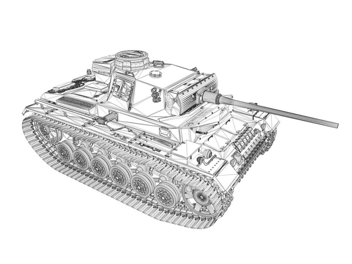 pzkpfw iii – panzer 3 – ausf.m – 414 3d model 3ds obj c4d lwo lw lws 266498