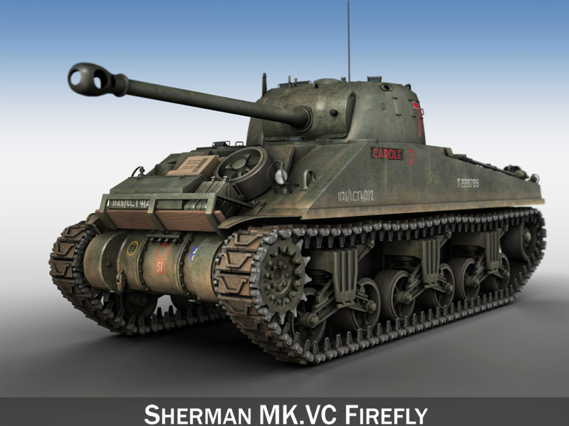 sherman mk vc firefly – carole 3d model 3ds fbx lwo lw lws obj c4d 266505