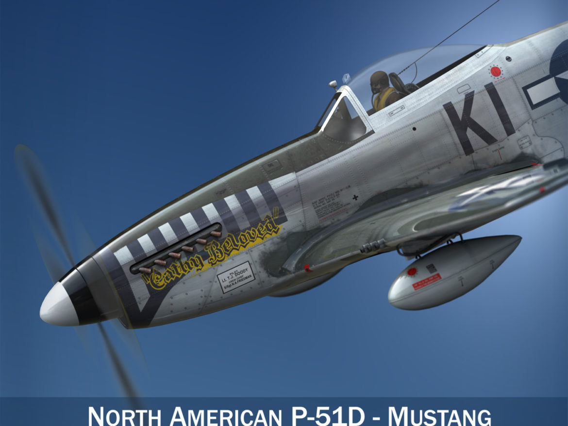 north american p-51d mustang – cathy beloved 3d model fbx lwo lw lws obj c4d 266529