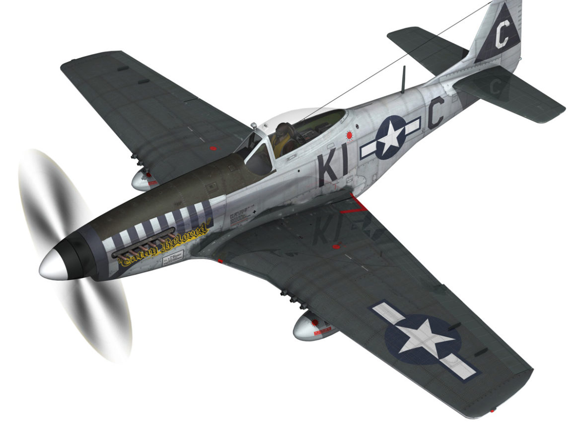 north american p-51d mustang – cathy beloved 3d model fbx lwo lw lws obj c4d 266531