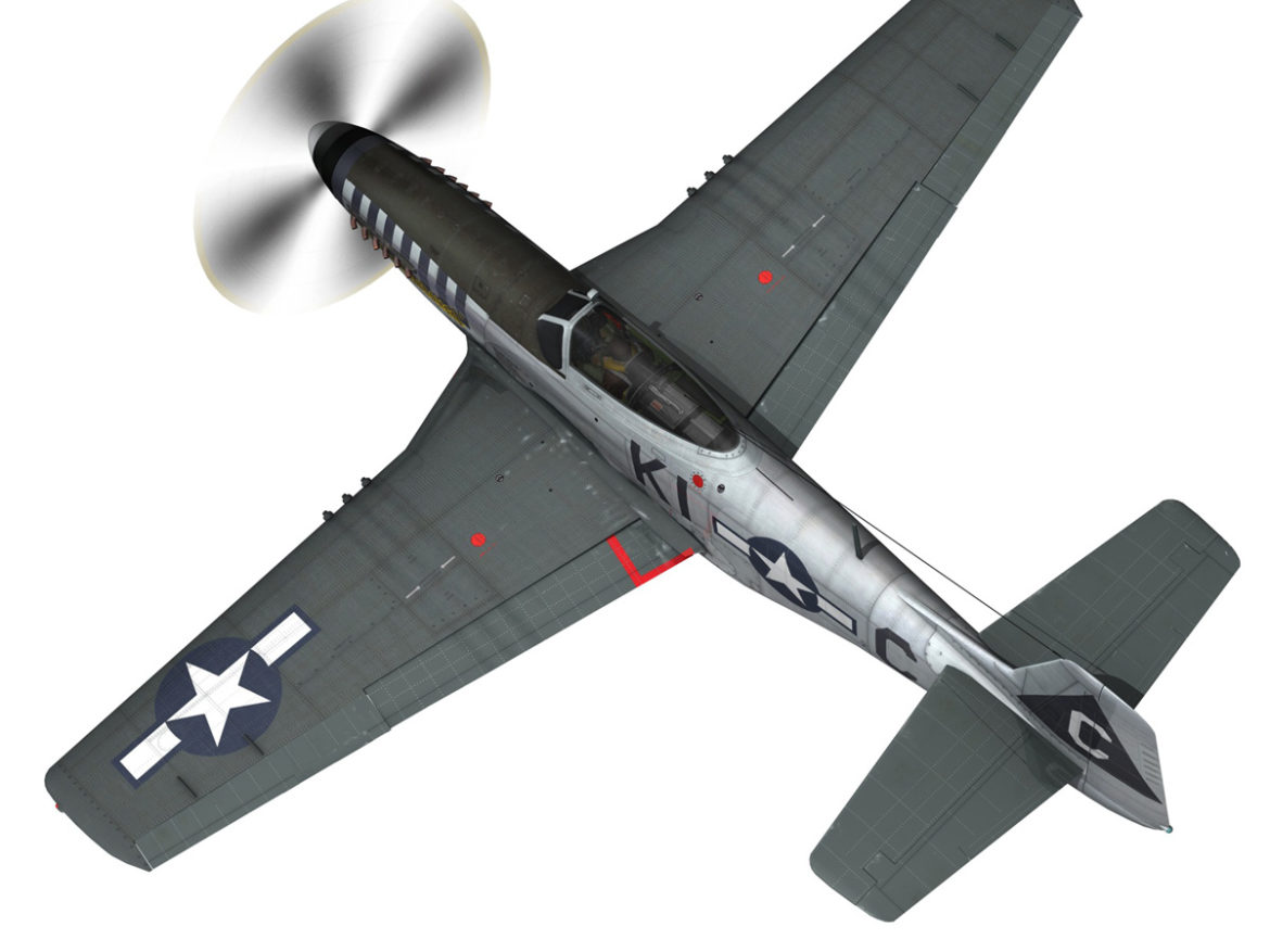 north american p-51d mustang – cathy beloved 3d model fbx lwo lw lws obj c4d 266533