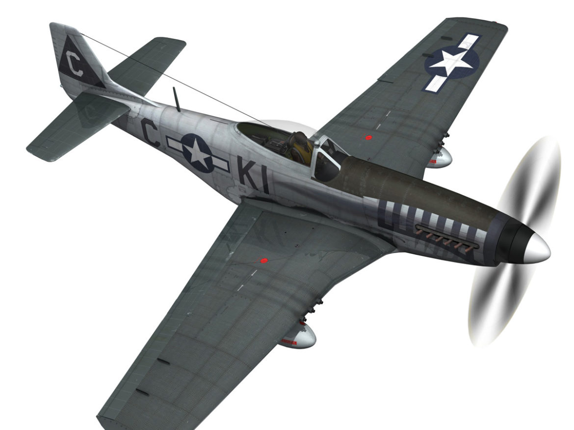 north american p-51d mustang – cathy beloved 3d model fbx lwo lw lws obj c4d 266535