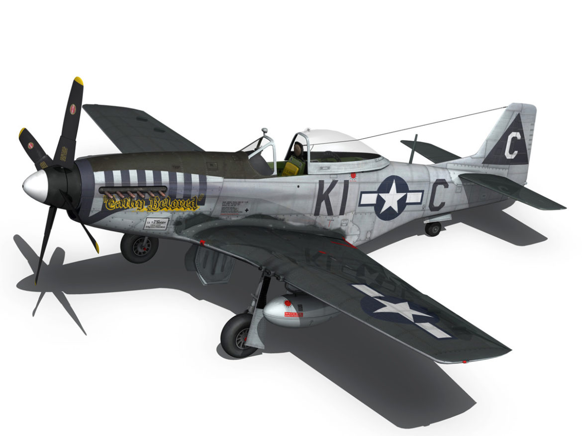 north american p-51d mustang – cathy beloved 3d model fbx lwo lw lws obj c4d 266538