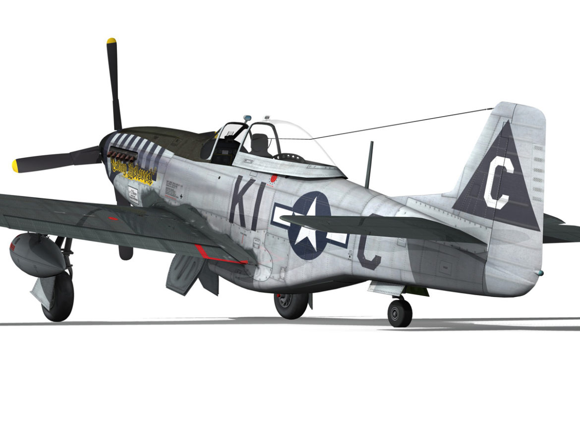 north american p-51d mustang – cathy beloved 3d model fbx lwo lw lws obj c4d 266540