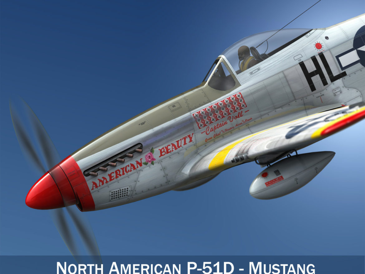 north american p-51d – american beauty 3d model fbx lwo lw lws obj c4d 266554