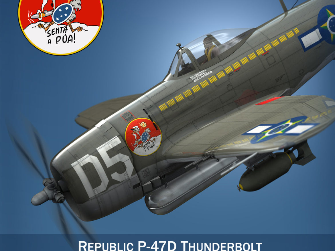 republic p-47d thunderbolt – brazilian air force 3d model lwo lw lws obj c4d fbx 266594