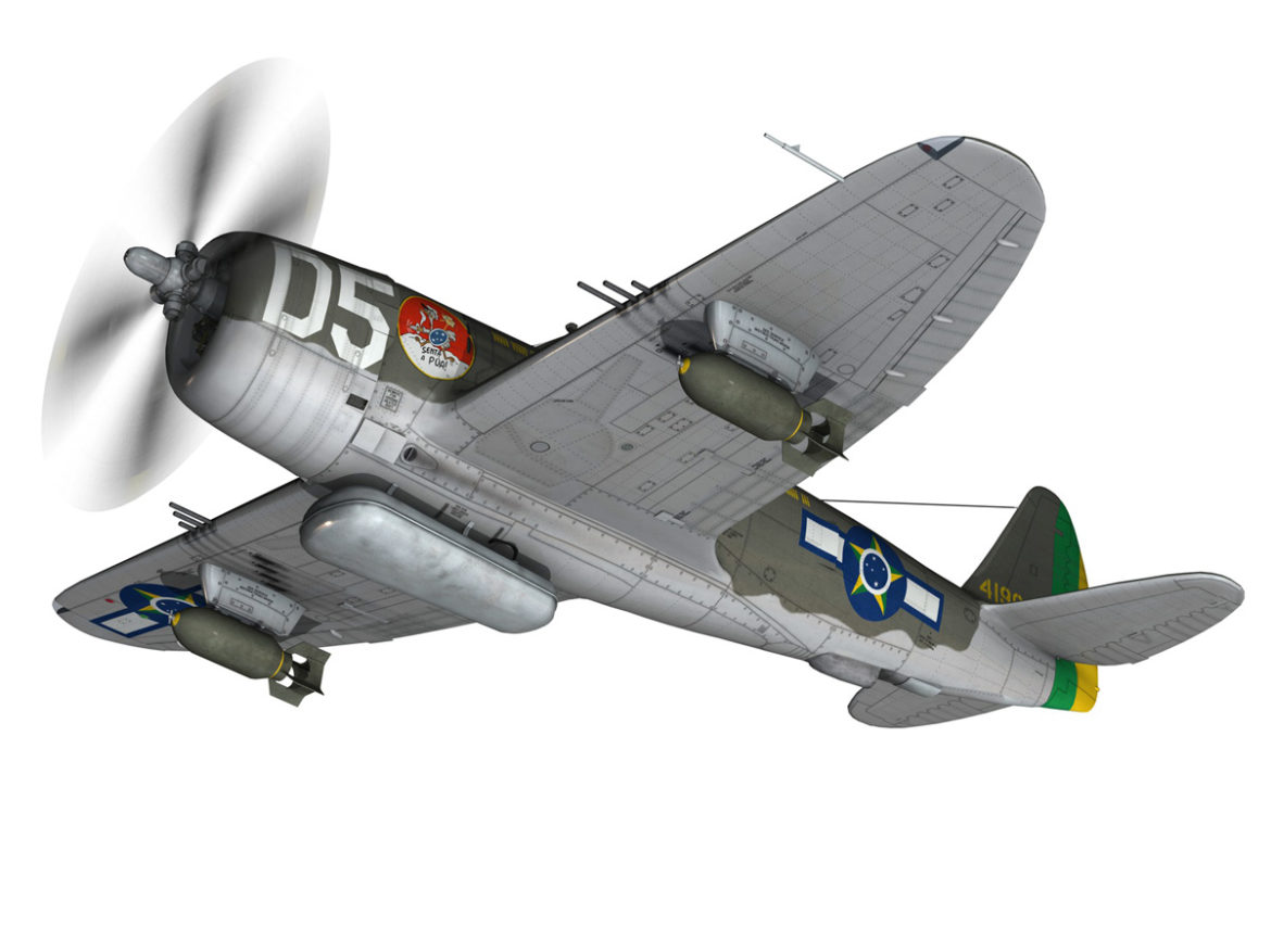 republic p-47d thunderbolt – brazilian air force 3d model lwo lw lws obj c4d fbx 266596
