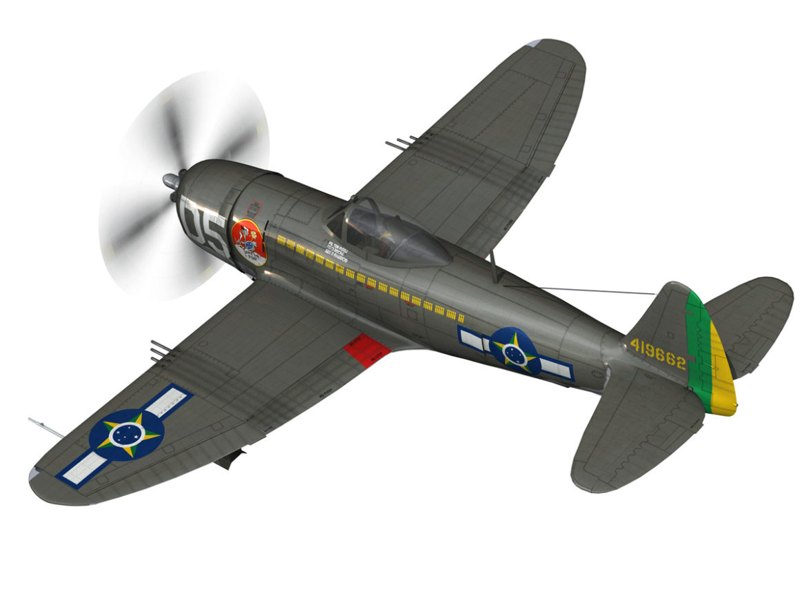 republic p-47d thunderbolt – brazilian air force 3d model lwo lw lws obj c4d fbx 266598