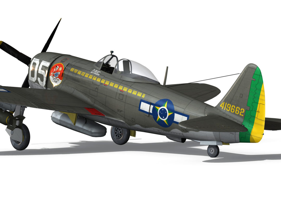 republic p-47d thunderbolt – brazilian air force 3d model lwo lw lws obj c4d fbx 266604