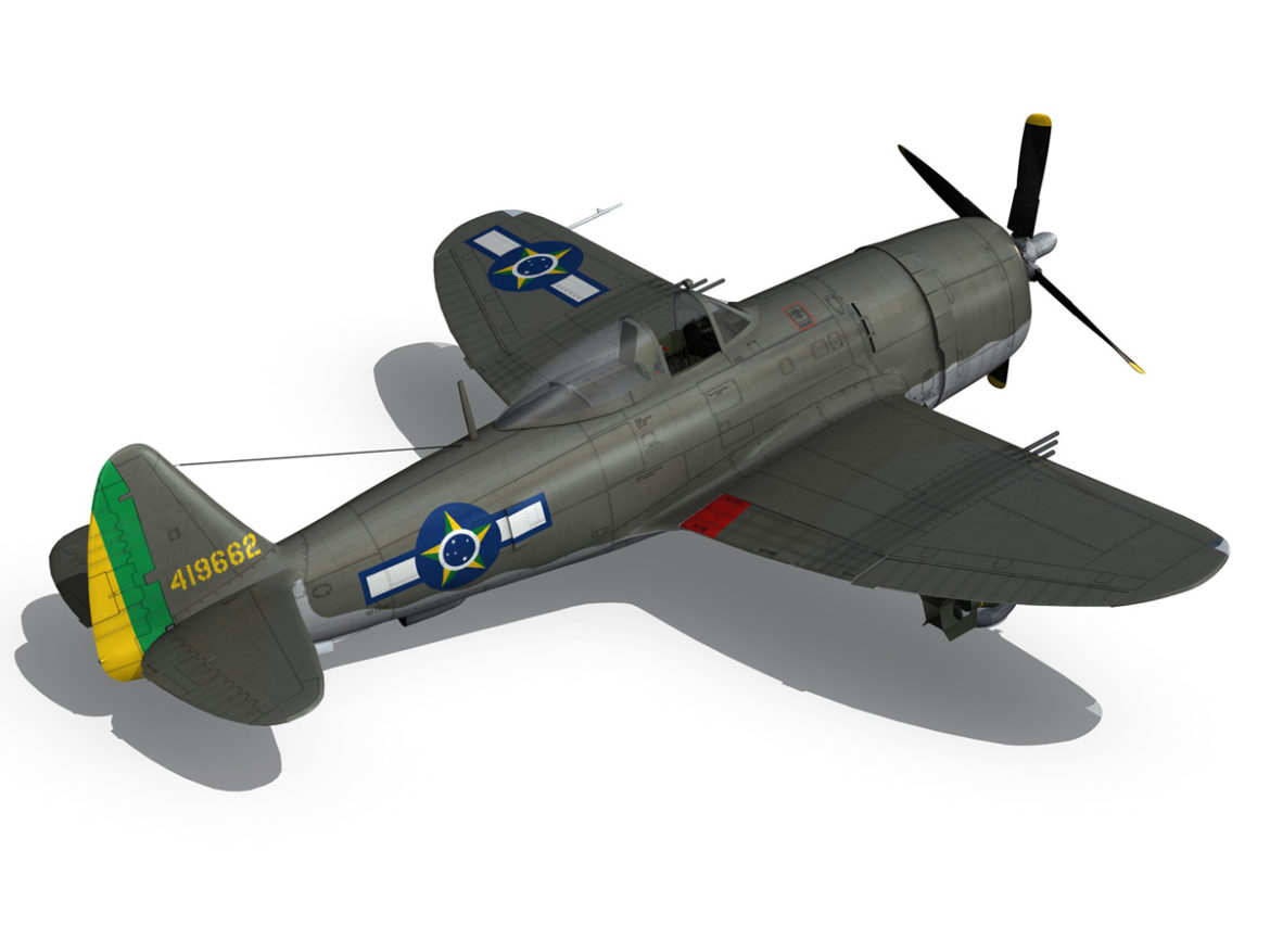 republic p-47d thunderbolt – brazilian air force 3d model lwo lw lws obj c4d fbx 266605